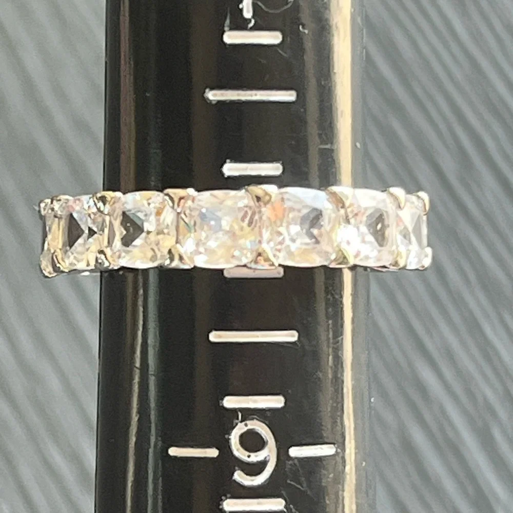 NIB Silver Plated Crystal Eternity Band Sz 8